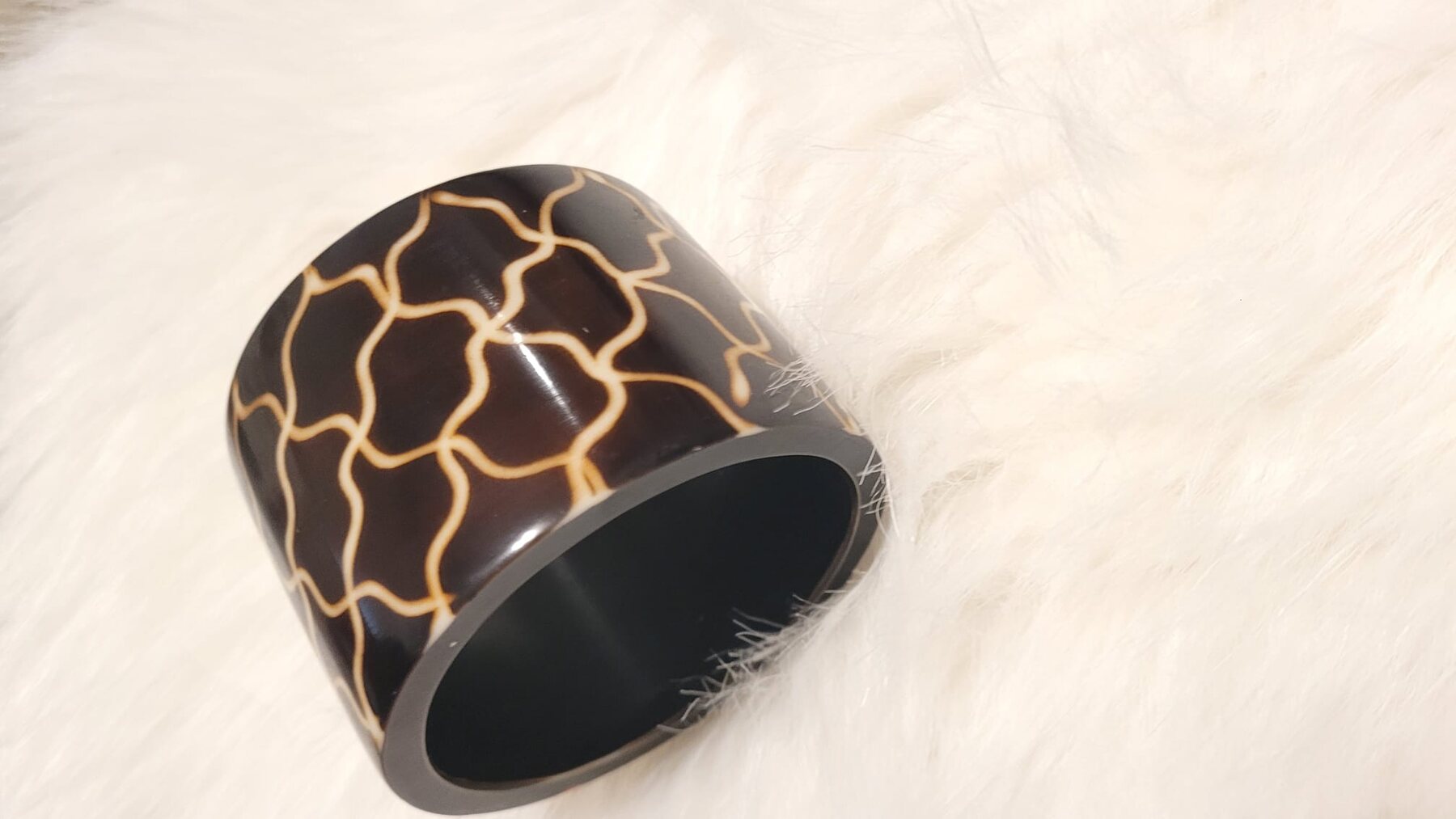 Black and gold cuff bracelet